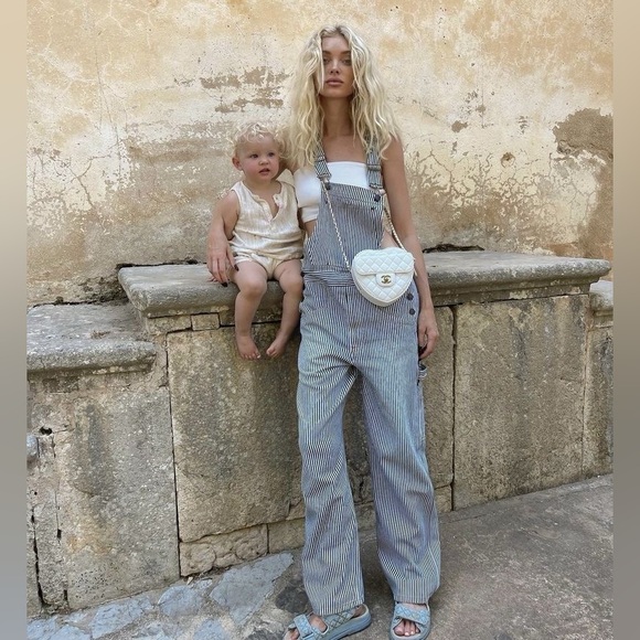 Dickies Hickory Stripe Railroad Overalls denim unisex Medium 34x34 - Picture 2 of 14